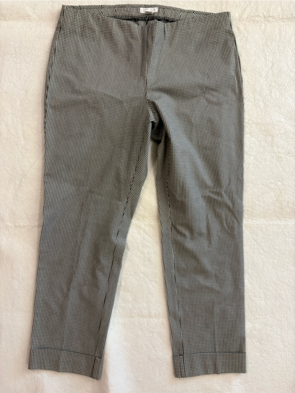 J. Jill Premium Bi-Stretch Pants 8P Black & Cream Gingham